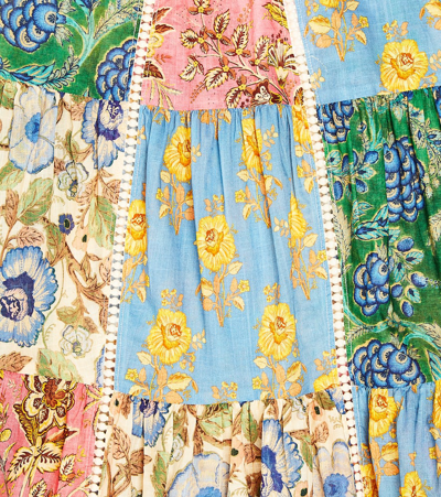 Shop Zimmermann Junie Halterneck Printed Cotton Dress In Multicoloured