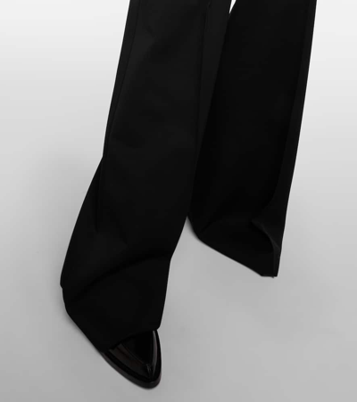 Shop Max Mara Libbra High-rise Wool Wide-leg Pants In Black
