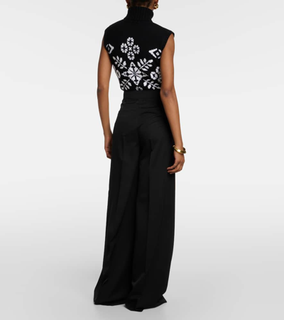Max Mara Libbra High-rise Wool Wide-leg Pants In Black