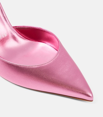 Shop Christian Louboutin Iriza 85 Metallic Leather Pumps In Pink