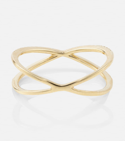 Stone And Strand X 10kt Yellow Gold Ring With Diamonds In Gold