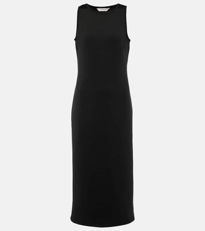 Shop Max Mara Baccano Jersey Midi Dress In Black