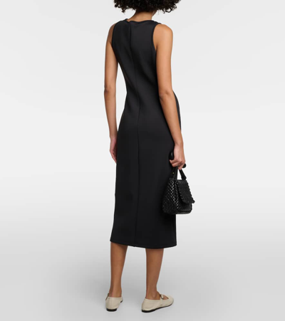 Shop Max Mara Baccano Jersey Midi Dress In Black