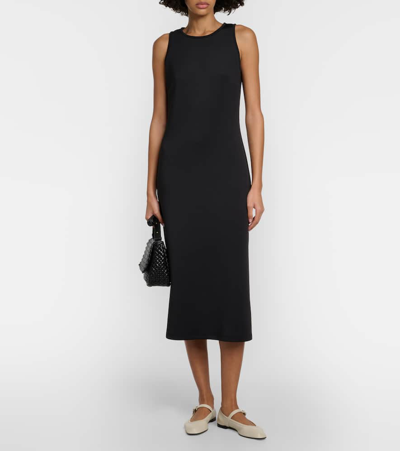 Shop Max Mara Baccano Jersey Midi Dress In Black