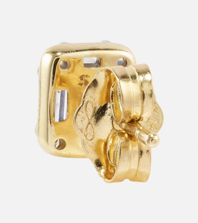 Stone And Strand Shield Of Strength 10kt Gold Stud Earrings With Diamonds In Gold
