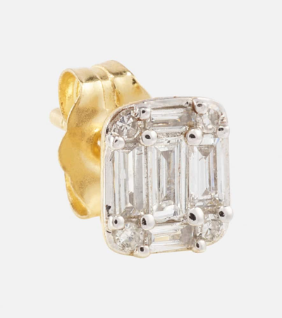 Stone And Strand Shield Of Strength 10kt Gold Stud Earrings With Diamonds In Gold