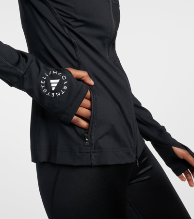 Adidas By Stella Mccartney Truepurpose Printed Recycled Stretch-jersey Top In Black