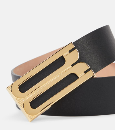 Victoria Beckham Jumbo Frame Leather Belt In Black