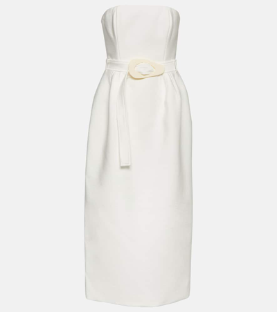 Shop Adriana Degreas Strapless Midi Dress In White