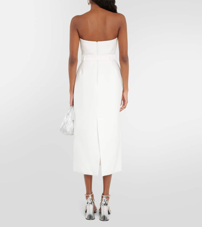 Shop Adriana Degreas Strapless Midi Dress In White