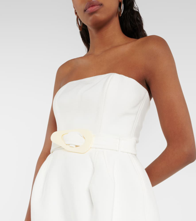 Shop Adriana Degreas Strapless Midi Dress In White