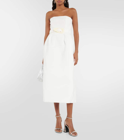 Adriana Degreas Strapless Midi Dress In White