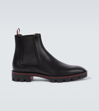 Shop Christian Louboutin Alpinosol Leather Chelsea Boots In Black