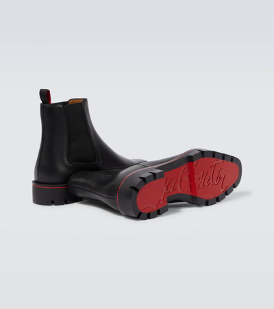 Shop Christian Louboutin Alpinosol Leather Chelsea Boots In Black