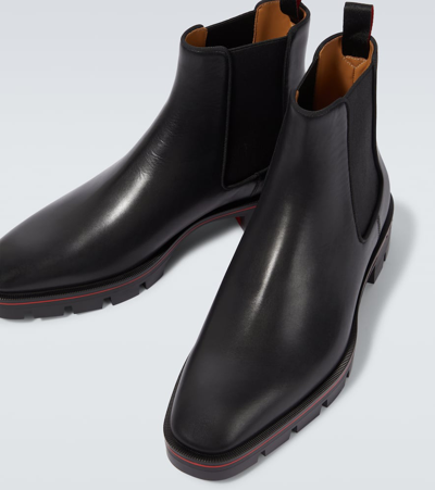 Shop Christian Louboutin Alpinosol Leather Chelsea Boots In Black