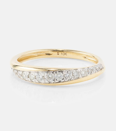 Shop Stone And Strand 10kt Yellow Gold Ring With Diamonds