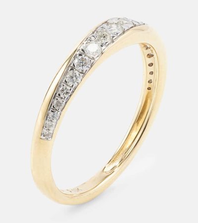 Shop Stone And Strand 10kt Yellow Gold Ring With Diamonds
