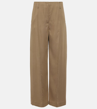 Shop Acne Studios Pitmel Wool-blend Straight Pants In Brown