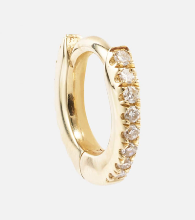 Stone And Strand 10kt Yellow Gold Single Hoop Earring With Diamonds In Gold