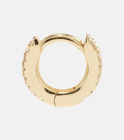 Stone And Strand 10kt Yellow Gold Single Hoop Earring With Diamonds In Gold