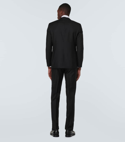 Shop Canali Single-breasted Wool Suit In Black