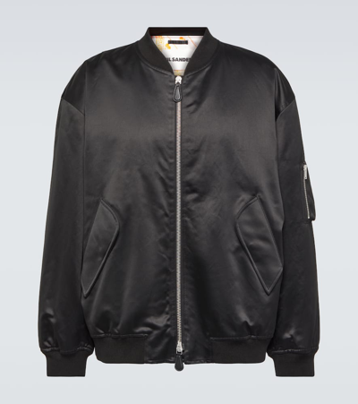 Shop Jil Sander Cotton Blouson Bomber Jacket In Black