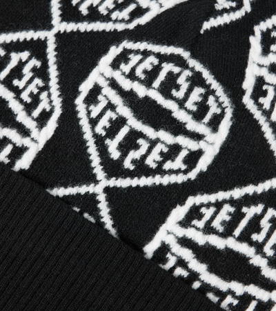 Jet Set Logo Wool-blend Beanie In Black