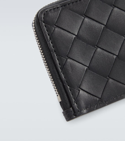 Shop Bottega Veneta Intrecciato Leather Wallet In Black