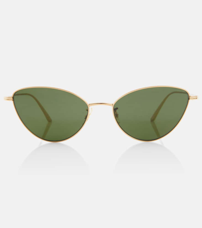 Shop Khaite X Oliver Peoples 1998c Cat-eye Sunglasses In Green