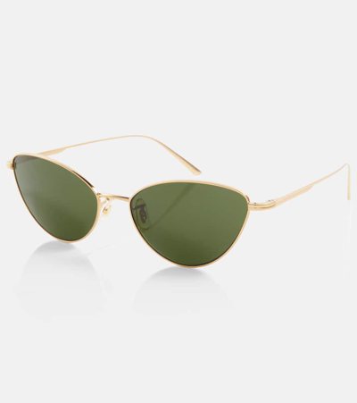 Shop Khaite X Oliver Peoples 1998c Cat-eye Sunglasses In Green