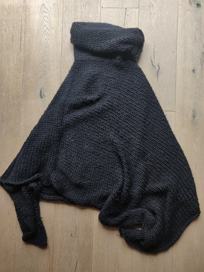 Pre-owned Ann Demeulemeester Knit Alpaca Poncho In Black