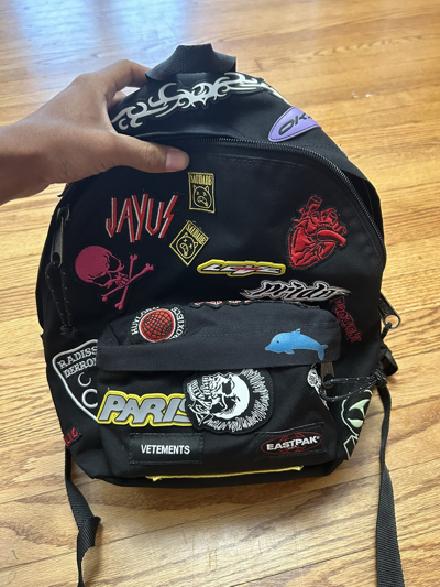 Pre-owned Vetements X Eastpak Mini Sticker Backpack In Black