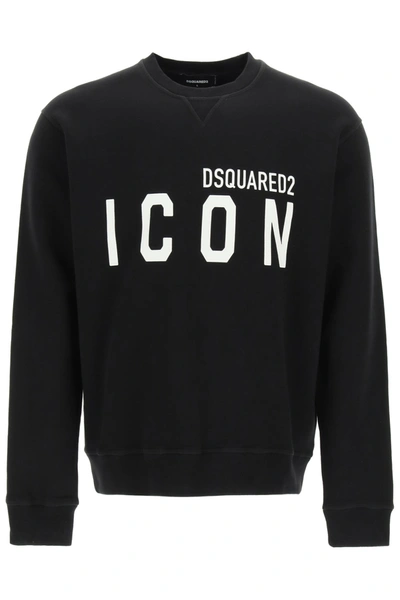 Shop Dsquared2 Icon Crew Neck Sweatshirt In Black