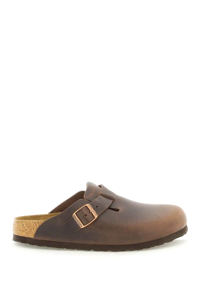 Shop Birkenstock Boston Sabot Narrow Fit In Brown