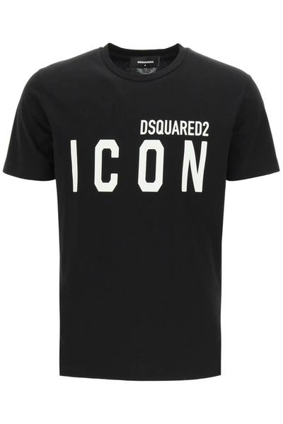 Shop Dsquared2 Icon Print T Shirt In Black