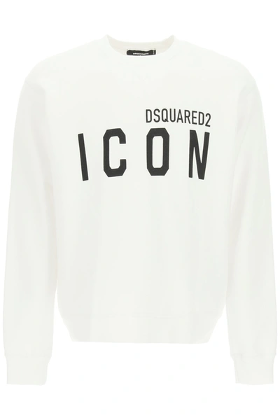 Shop Dsquared2 Icon Logo Sweatshirt In White, Black