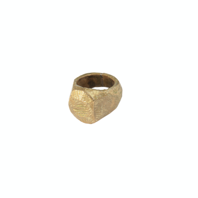 Pre-owned Archival Clothing X Maison Margiela Fw2012 Defile Rough Rock Ring In Gold