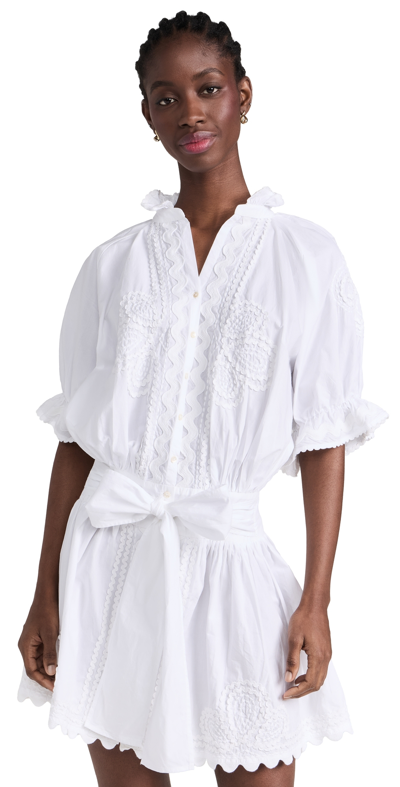 Shop Juliet Dunn Poplin Blouson Dress White