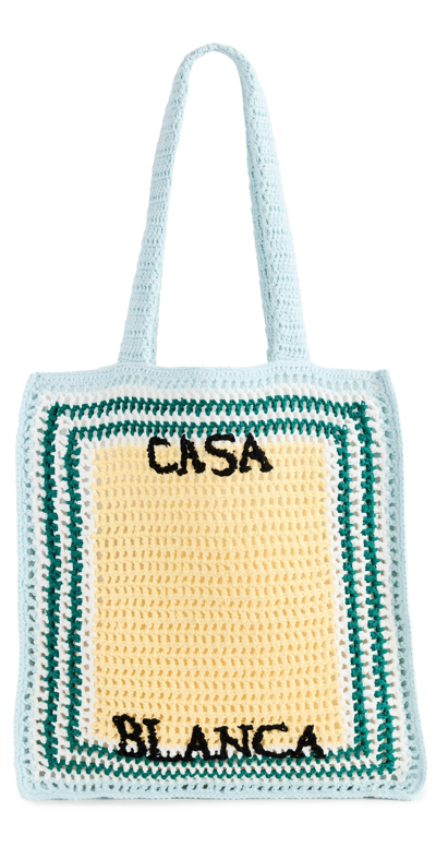 Shop Casablanca Cotton Crochet Bag Knit Multi