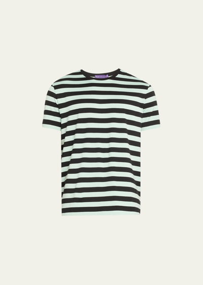 Shop Ralph Lauren Men's Striped Crew T-shirt In S Glas Mu