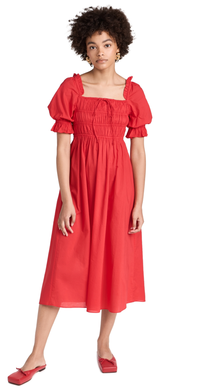 Shop Playa Lucila Short Sleeve Dress Red