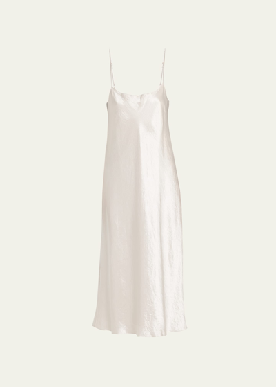 Vince Slip Satin Midi Dress In Champagne