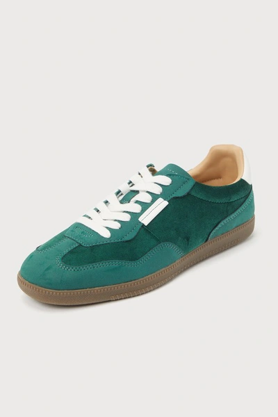 Shop Steve Madden Emporia Green Velvet Suede Lace-up Sneakers
