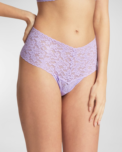 Shop Hanky Panky Retro Signature Lace Thong In Wisteria