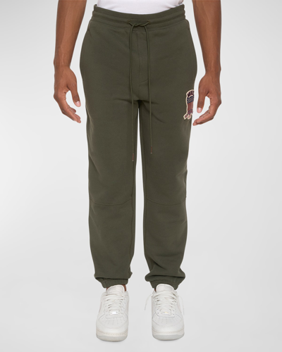 Shop Avirex Men's Icon Fleece Jogger Pants In Olive