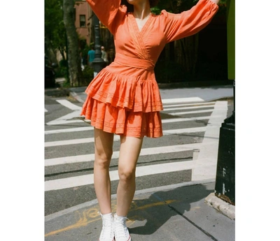 Shop Amanda Uprichard Maia Bergman Mika Wrap Dress In Tangerine In Pink