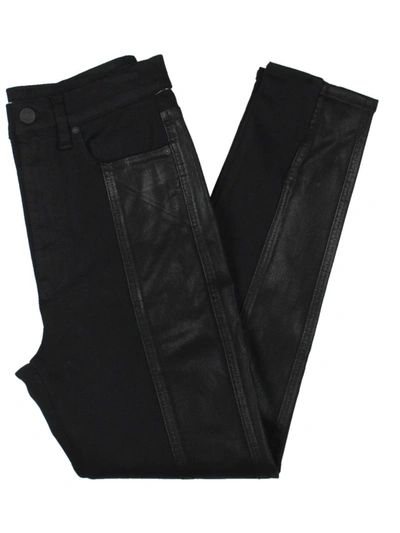 Shop Hudson Centerfold Womens Coated Denim Skinny Jeans In Black