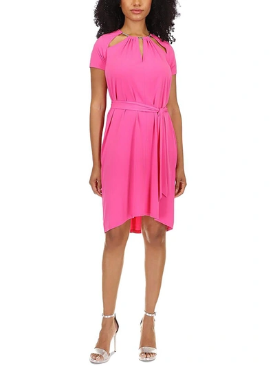 Shop Michael Michael Kors Womens Chain Cocktail Sheath Dress In Pink