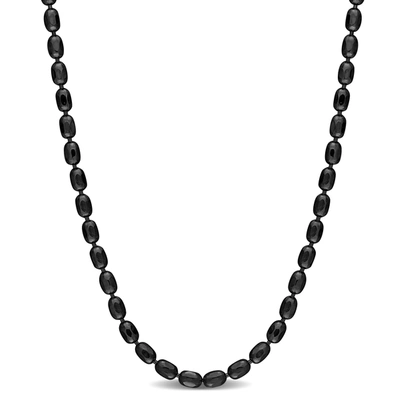 Mimi & Max Oval Ball Chain Necklace In Black Plated Sterling Silver - 16 In In Black