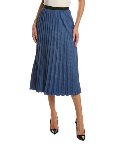 Shop Yal New York Pleated Skirt In Blue
